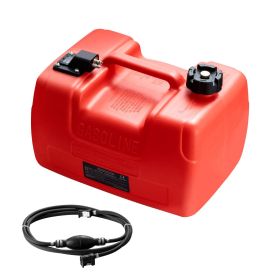 Boat Fuel Tank, 3.17-Gallon/12-L Marine Outboard Transfer Tank, Transfer Tank with 9.8ft Hose, Gauge for Outboard Engine, Yacht, Fishing Boat, De