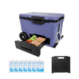Hard Cooler, 45QT Portable Rolling Cooler with Wheels, Leak-Resistant Coolbox Keeps Contents Cool for 48 Hours, Ice Retention Insulated Chests (Default: Default)