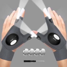 LED Flashlight Gloves, Fathers Day Dad Gifts from Daughter Son Wife, Gift for Men Boyfriend Husband Him Birthday Christmas (Color: Rock Gray)