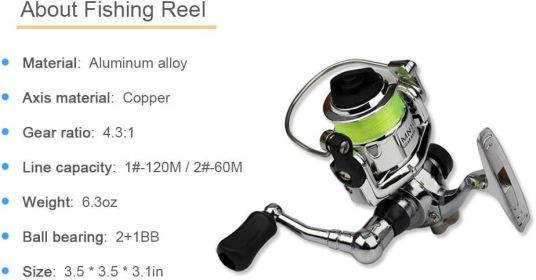 Fishing Rod Reel Combo Mini Pen Fishing Pole Kit Telescopic Fishing Rod Spinning Reel Combo Kit (size: Green   1.4 m)